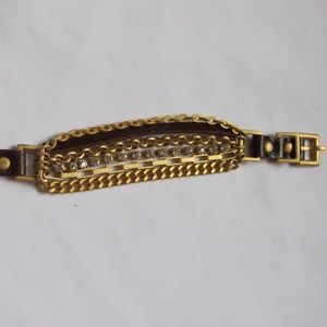 Burgundy leather bracelet